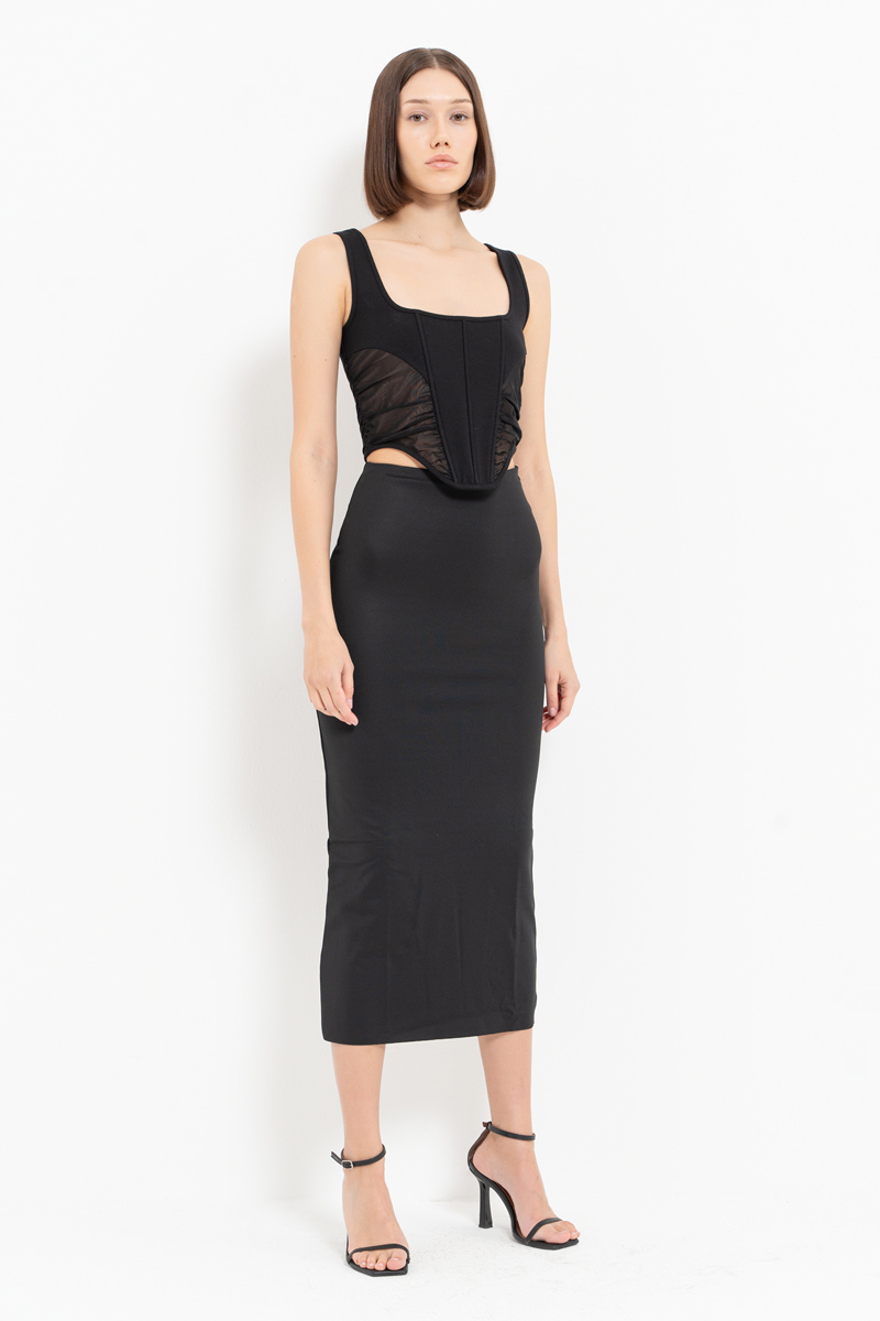 Siyah Askılı Balenli Büstiyer