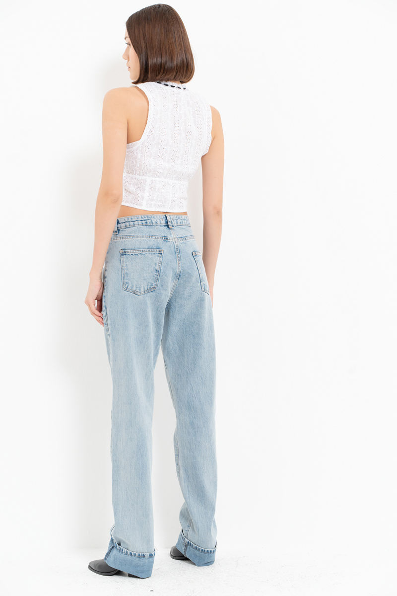 Ice Blue Straight Jeans
