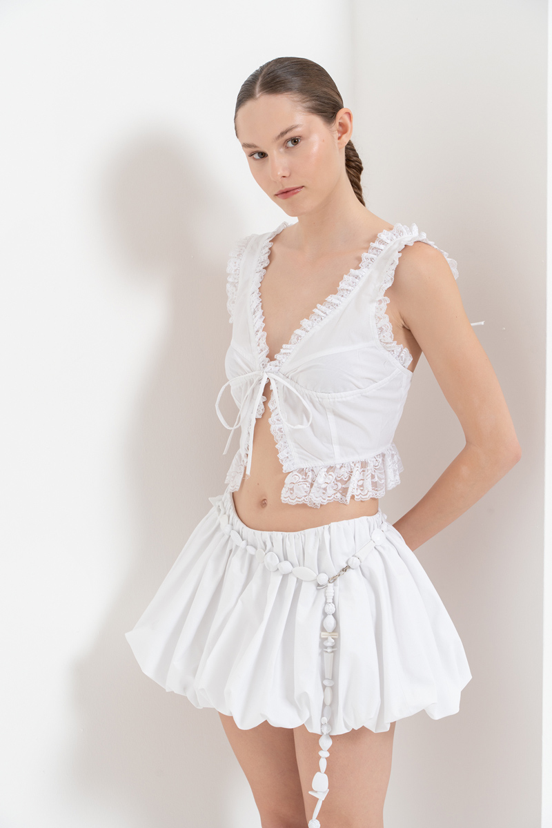 Off white Mini Balon Etek