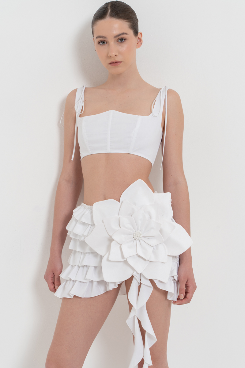 Off white Askılı Mini Poplin Büstiyer