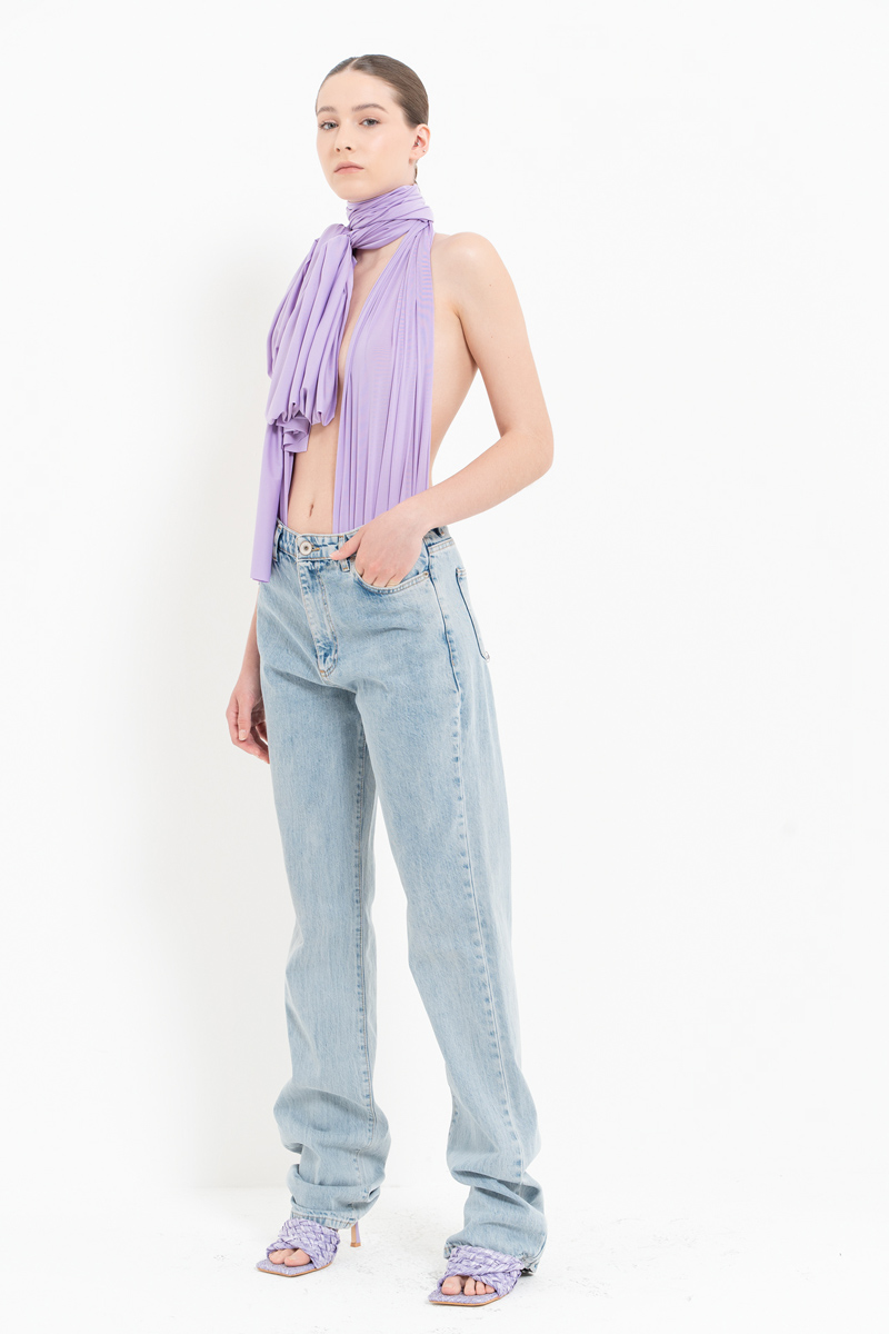 Ice Blue Boru Paça Kot Pantolon