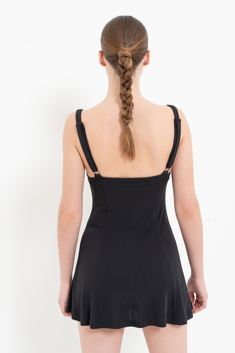 Siyah Askılı Mini Elbise