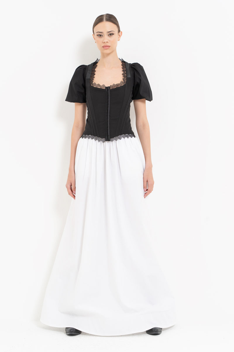 Siyah Sırtı Kuşgözü Detaylı Balenli Büstiyer