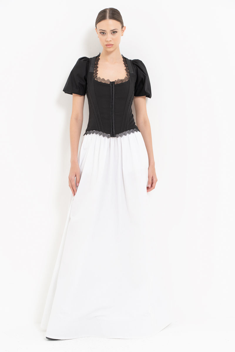 Siyah Sırtı Kuşgözü Detaylı Balenli Büstiyer