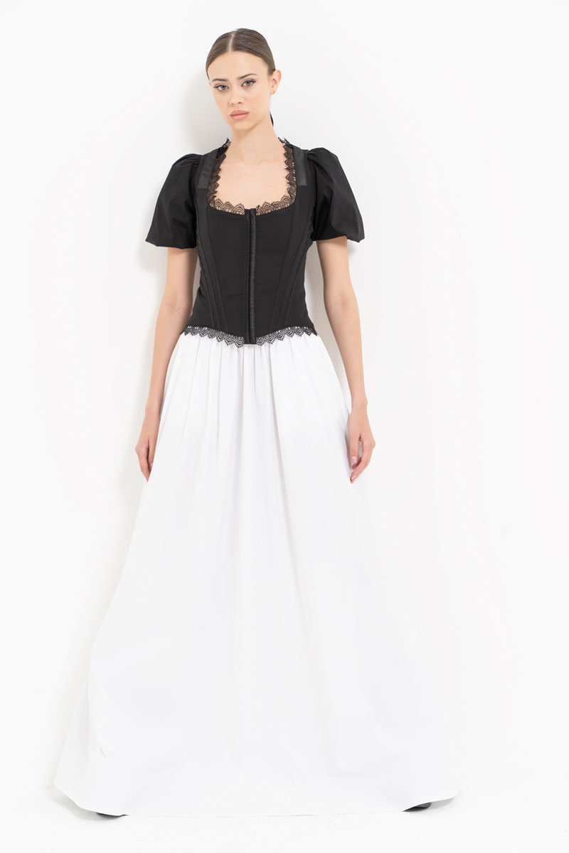 Siyah Sırtı Kuşgözü Detaylı Balenli Büstiyer