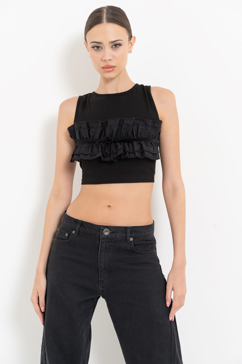 Siyah Sırtı Çapraz Bağlamalı Büstiyer