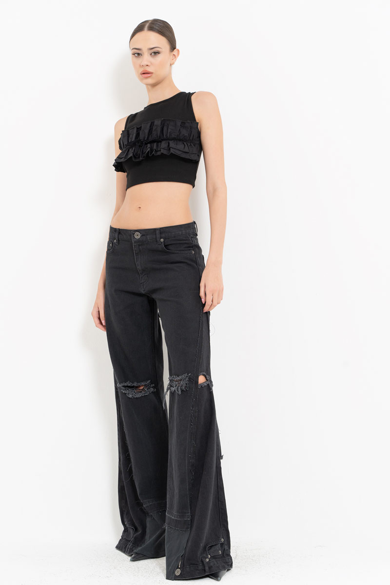 Siyah Sırtı Çapraz Bağlamalı Büstiyer