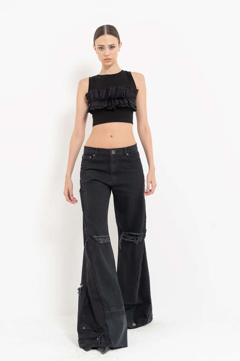 Siyah Sırtı Çapraz Bağlamalı Büstiyer