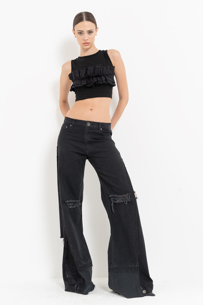 Siyah Sırtı Çapraz Bağlamalı Büstiyer