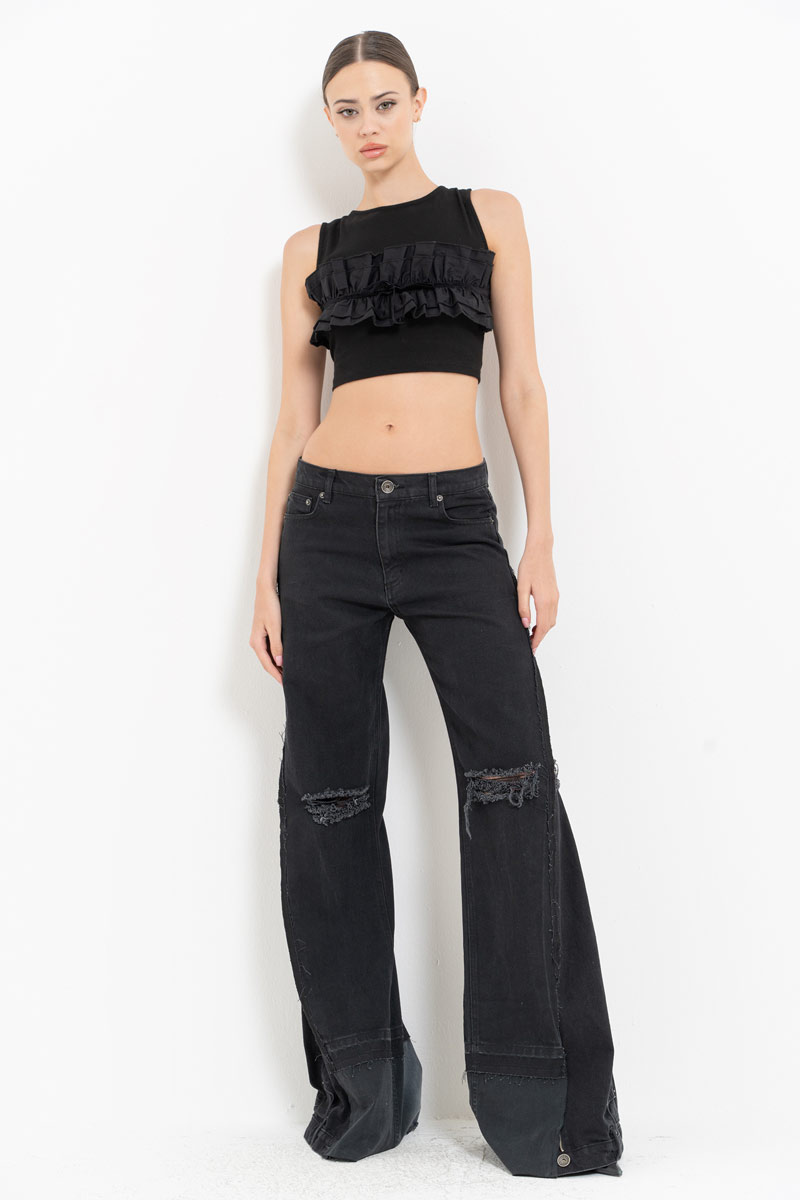 Siyah Sırtı Çapraz Bağlamalı Büstiyer