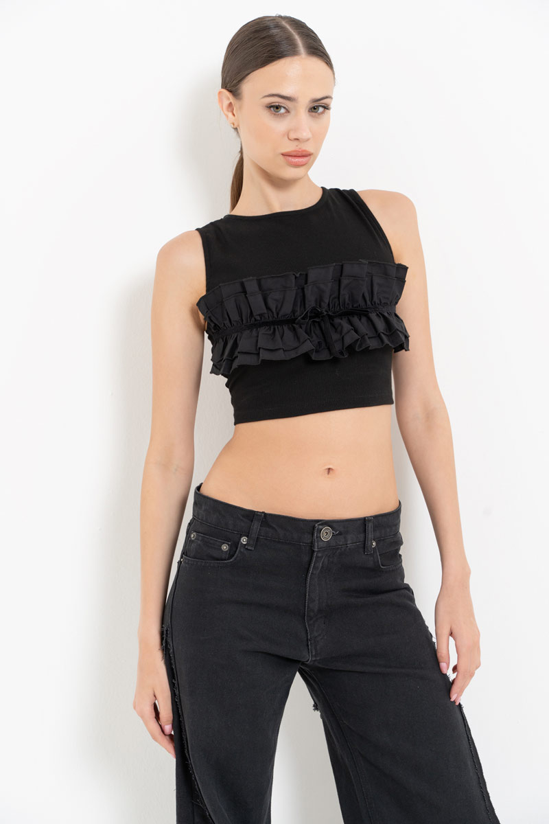 Siyah Sırtı Çapraz Bağlamalı Büstiyer