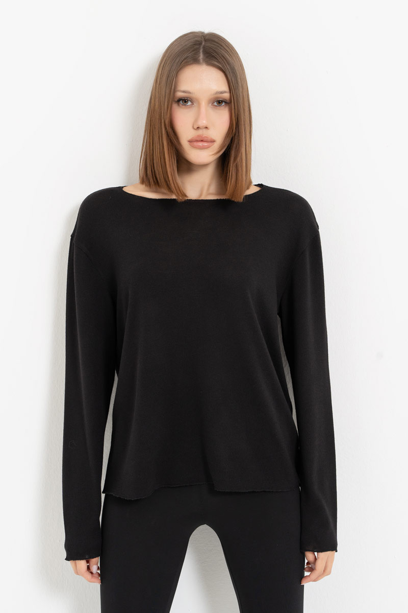 Black Long-Sleeve Top