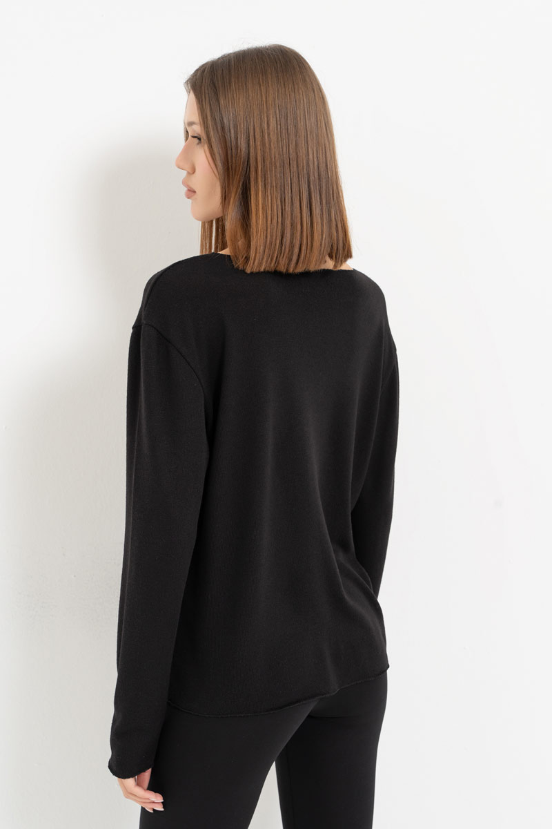 Black Long-Sleeve Top