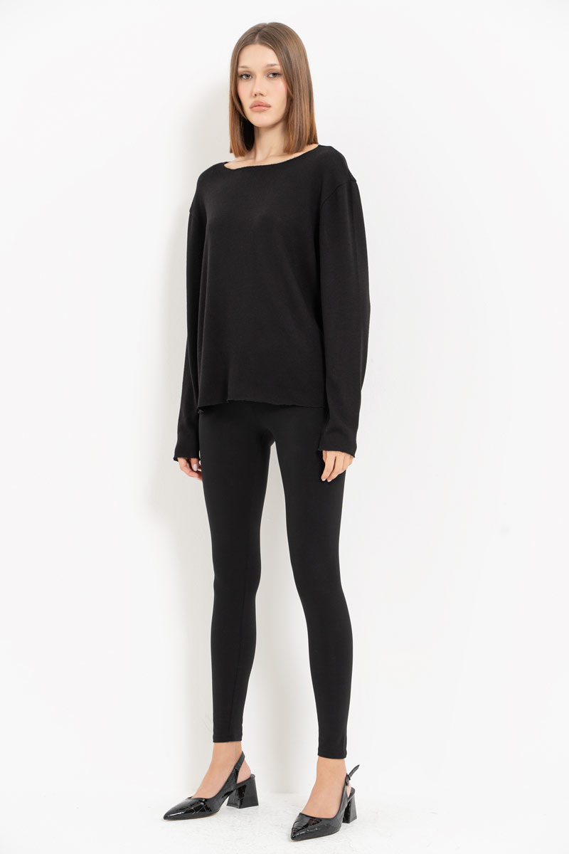 Black Long-Sleeve Top
