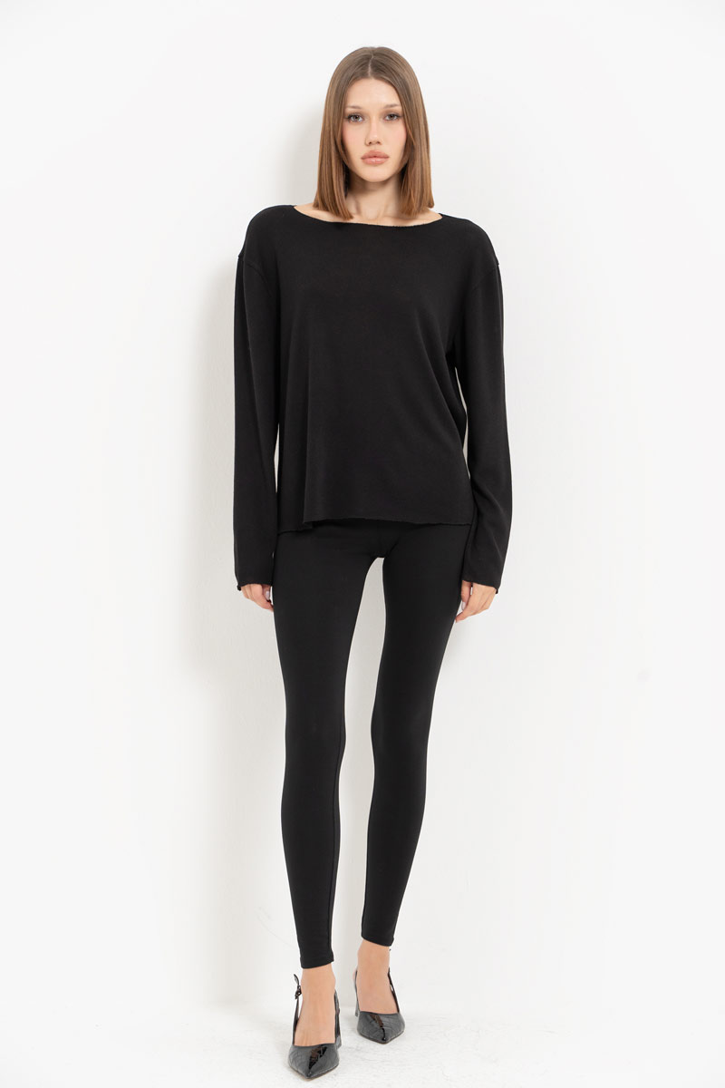 Black Long-Sleeve Top