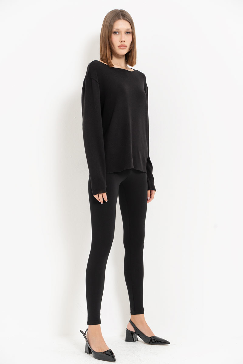 Black Long-Sleeve Top