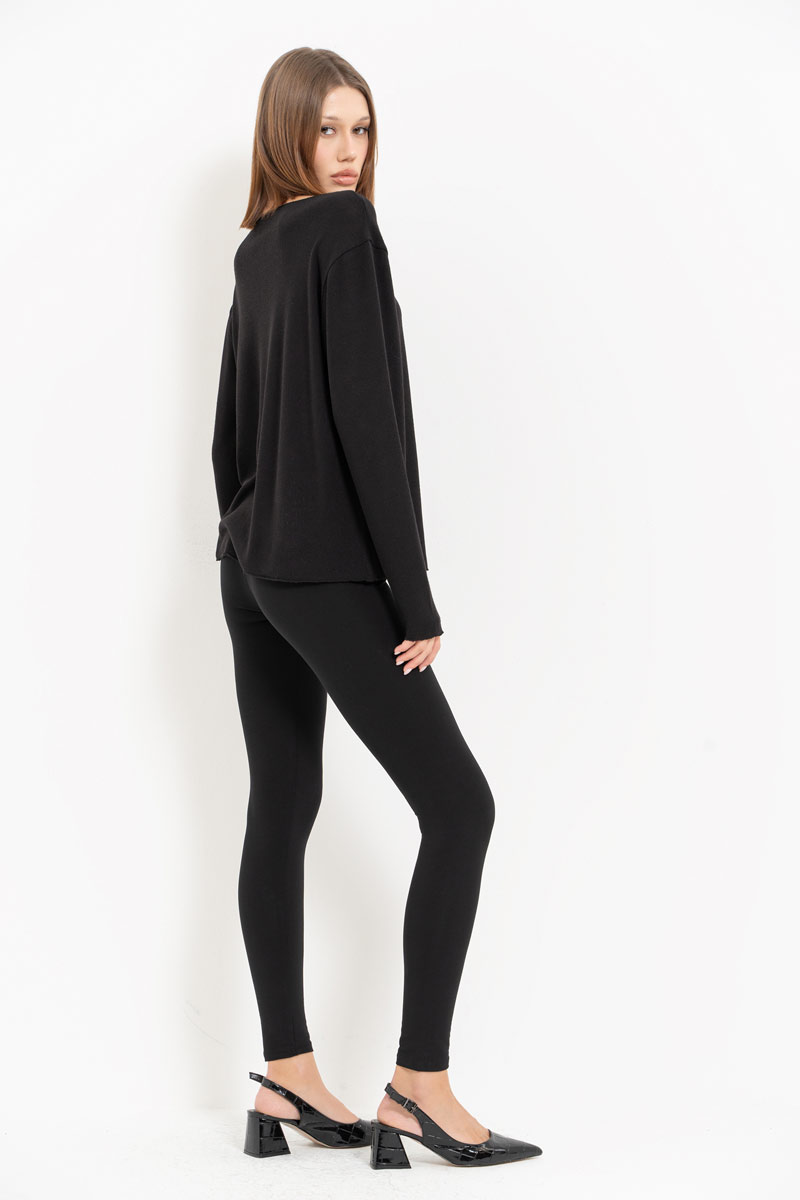 Black Long-Sleeve Top