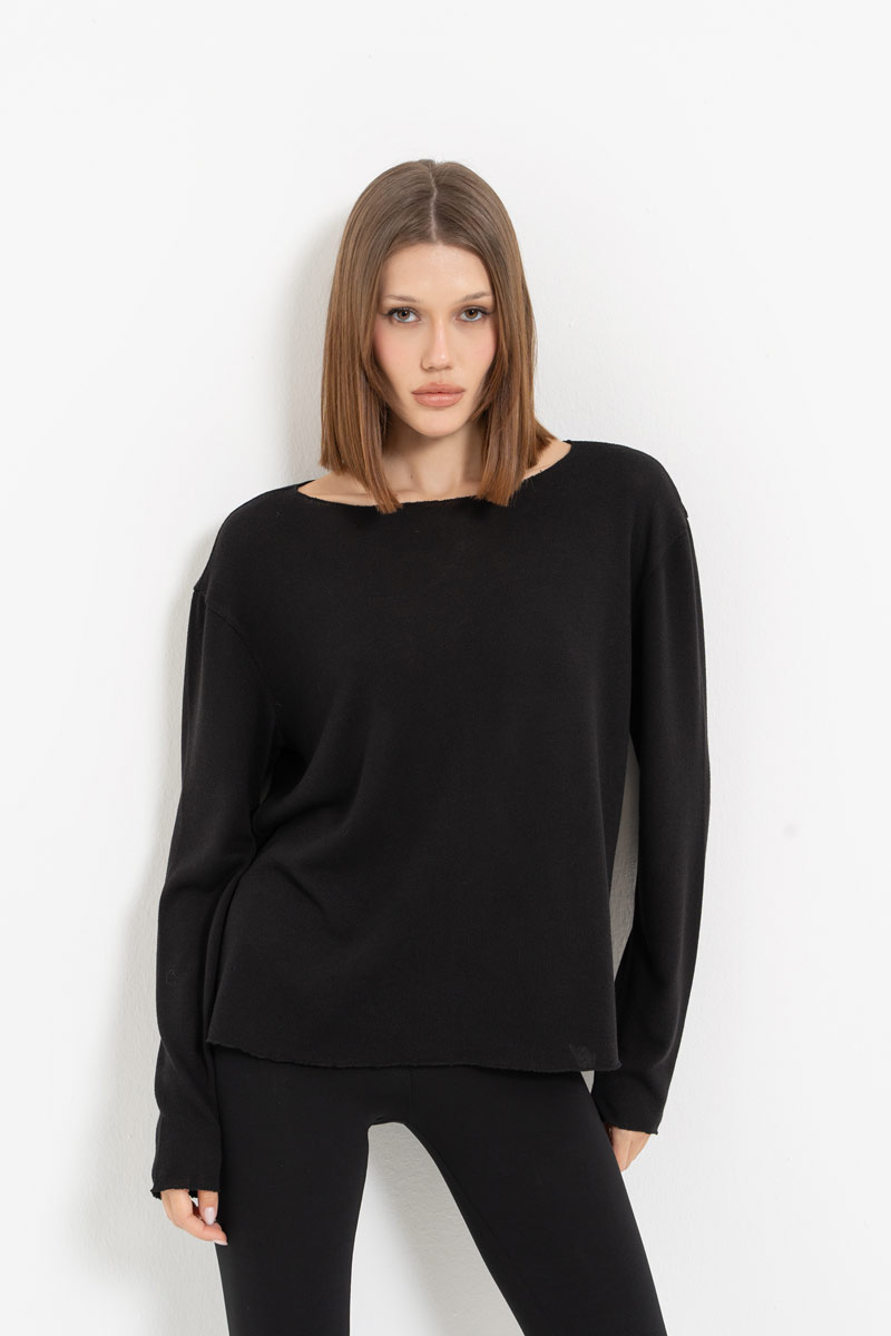 Black Long-Sleeve Top
