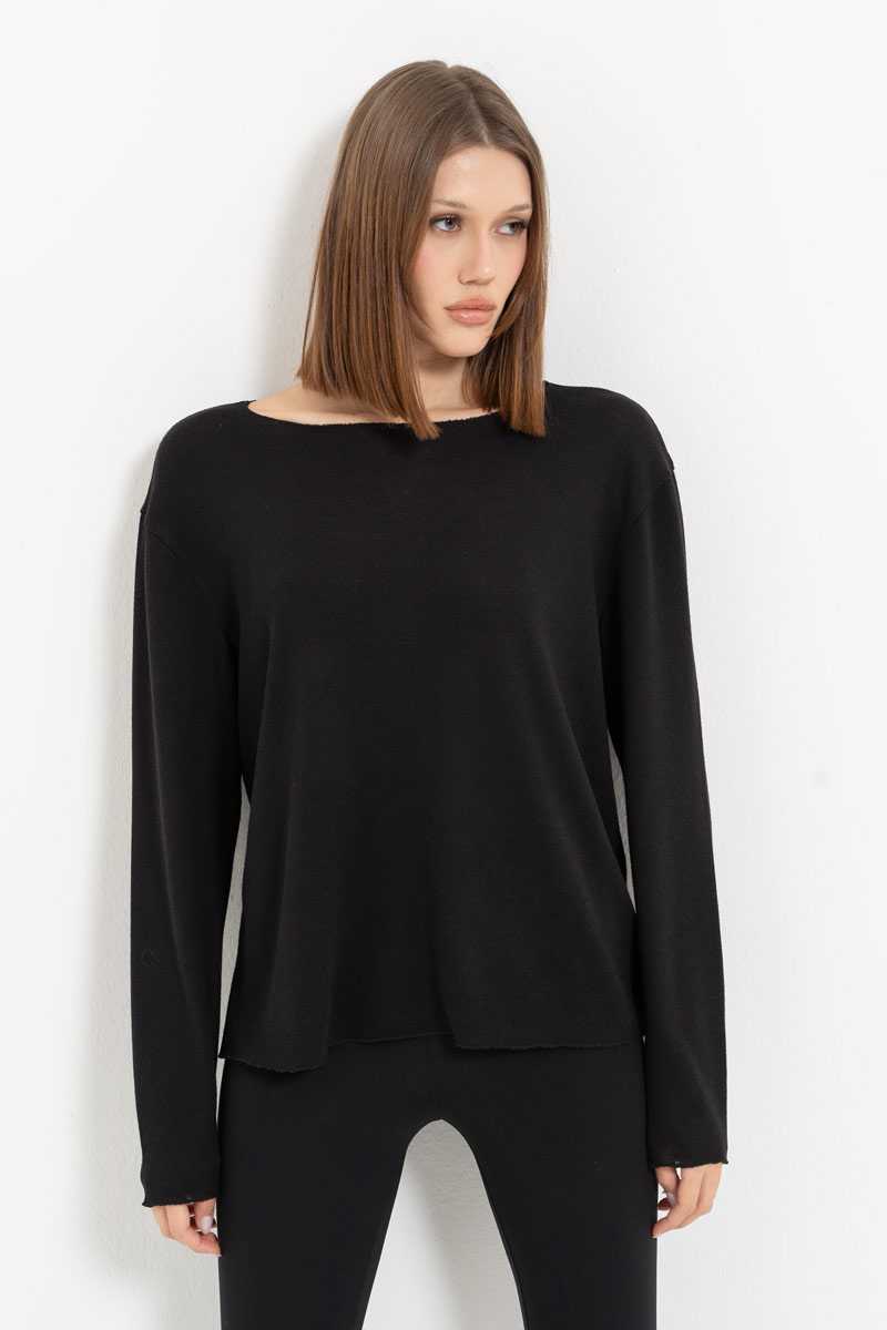 Black Long-Sleeve Top