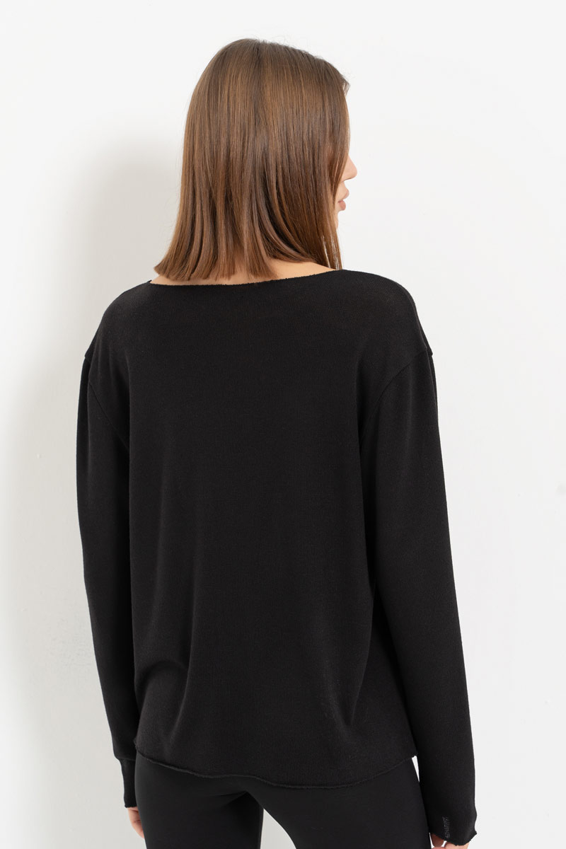 Black Long-Sleeve Top