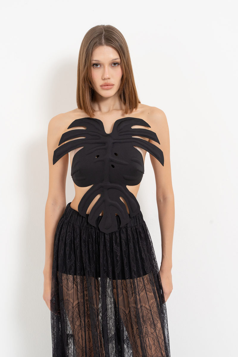 Siyah Ayarlanabilir Lastikli Büstiyer