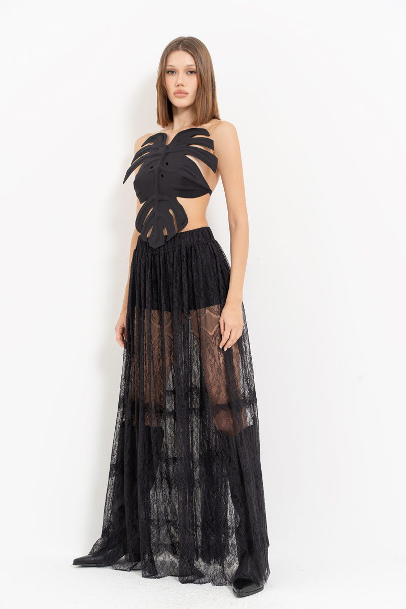 Siyah Ayarlanabilir Lastikli Büstiyer