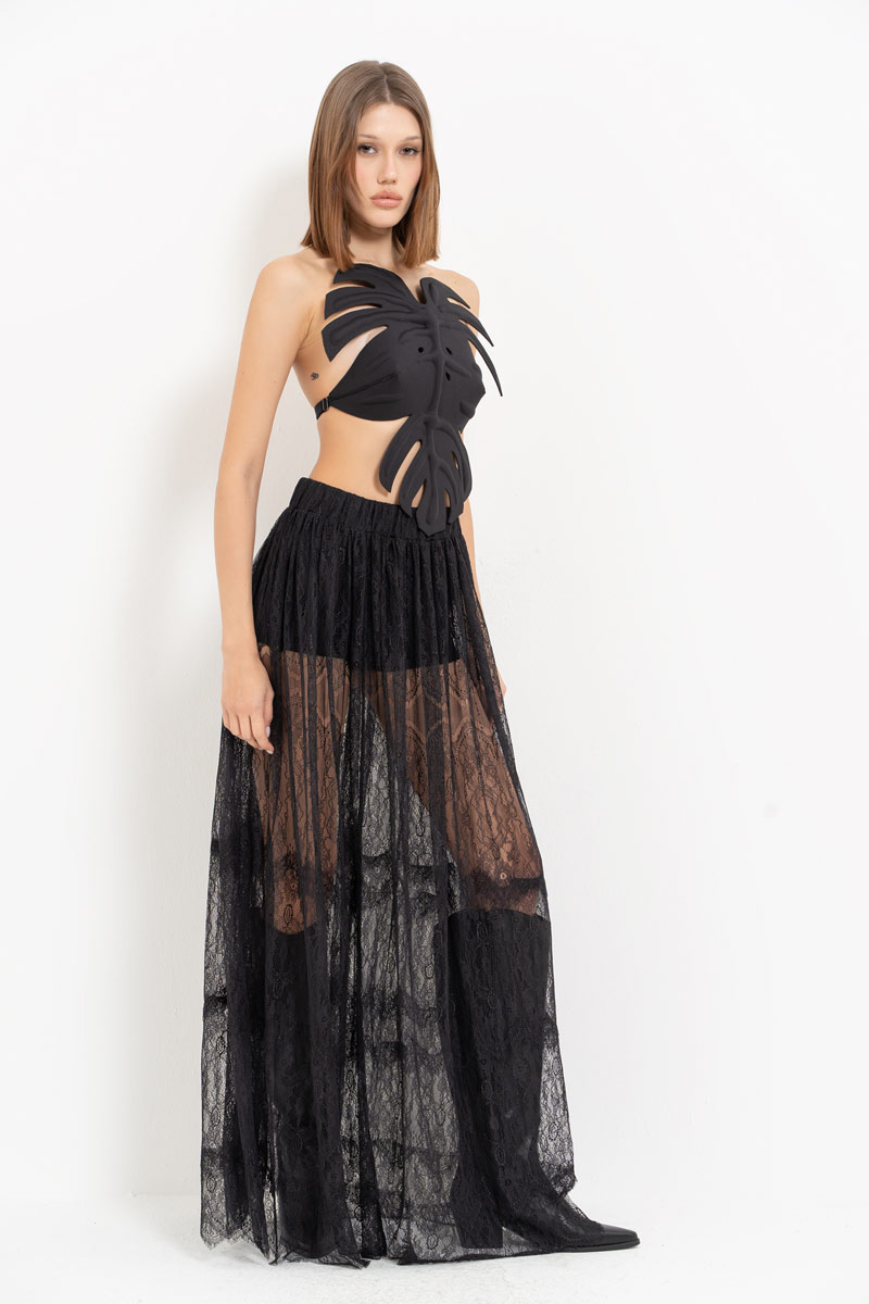 Siyah Ayarlanabilir Lastikli Büstiyer