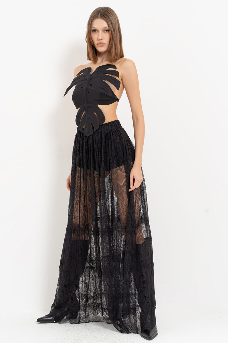 Siyah Ayarlanabilir Lastikli Büstiyer