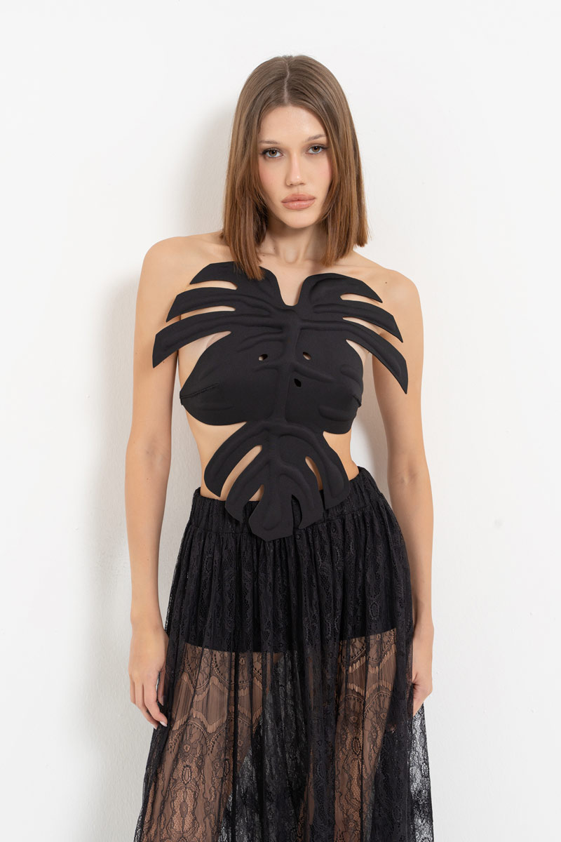 Siyah Ayarlanabilir Lastikli Büstiyer