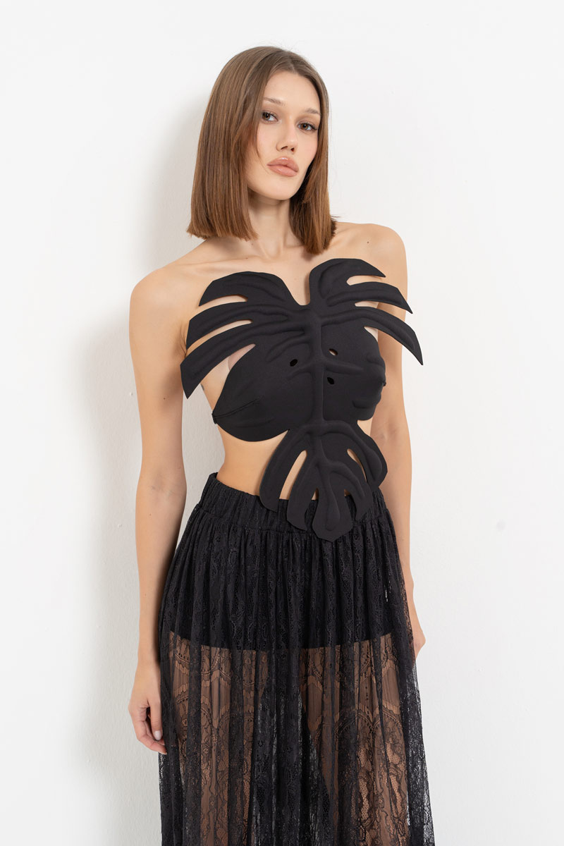 Siyah Ayarlanabilir Lastikli Büstiyer