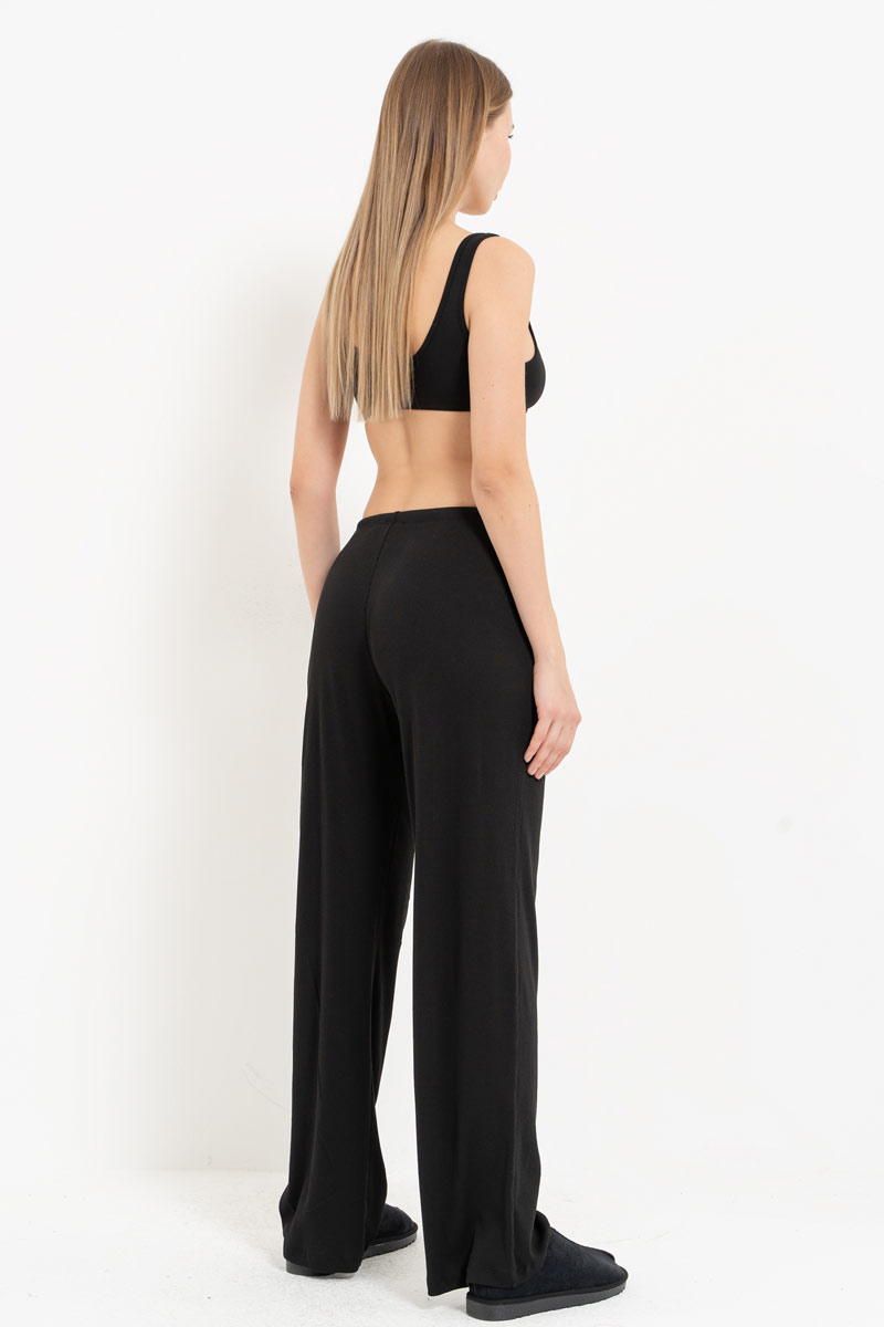 Siyah Beli Lastikli Pijama Altı