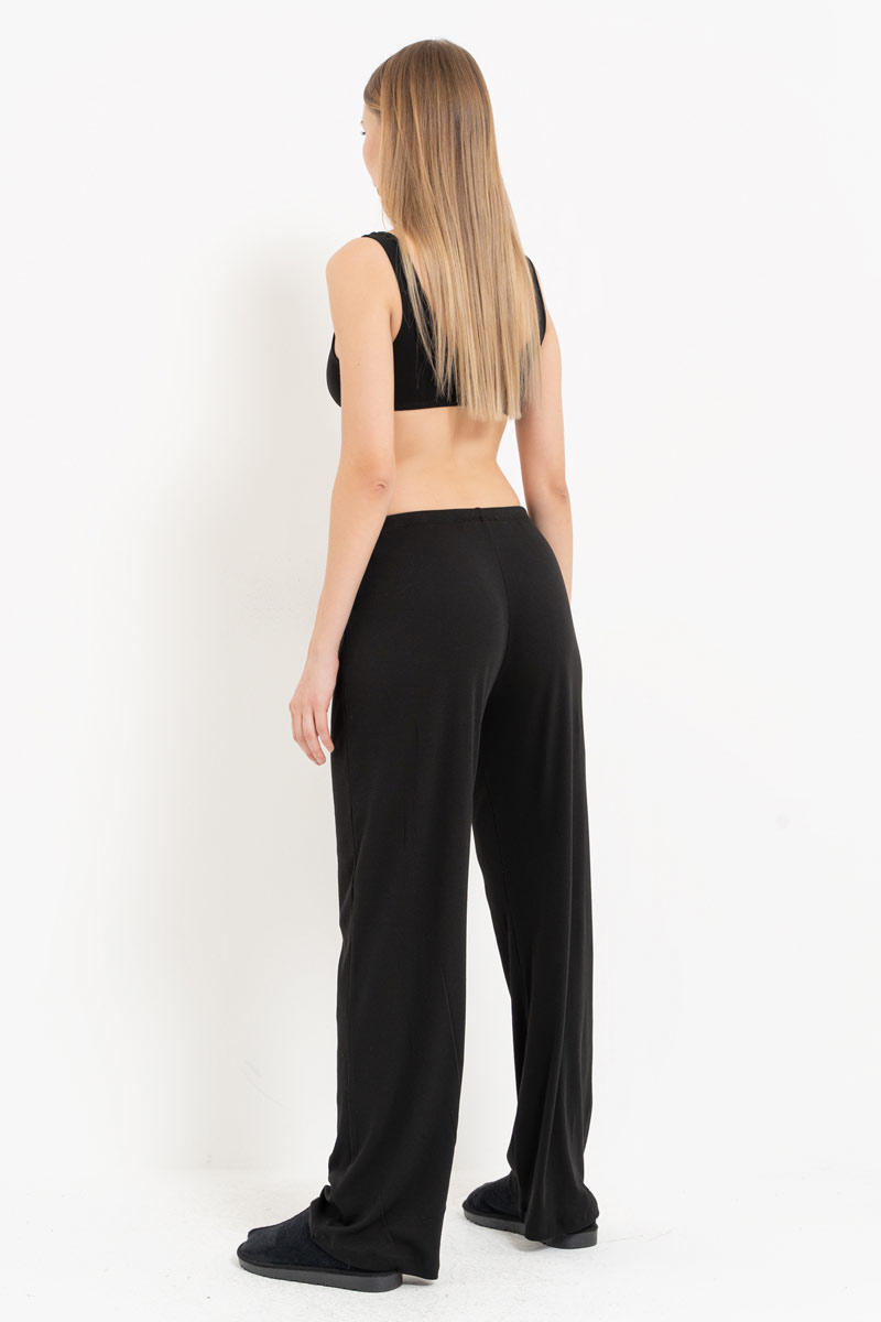 Siyah Beli Lastikli Pijama Altı