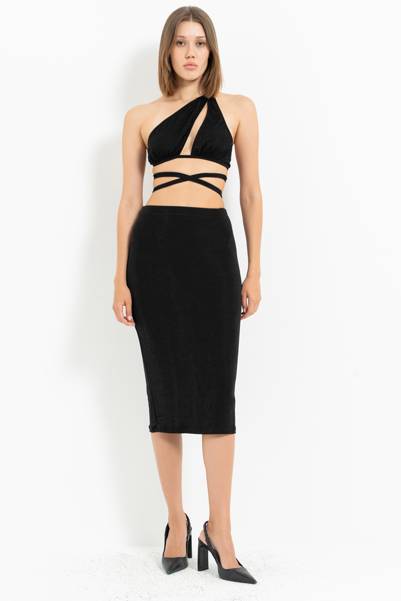 Siyah Midi Etek