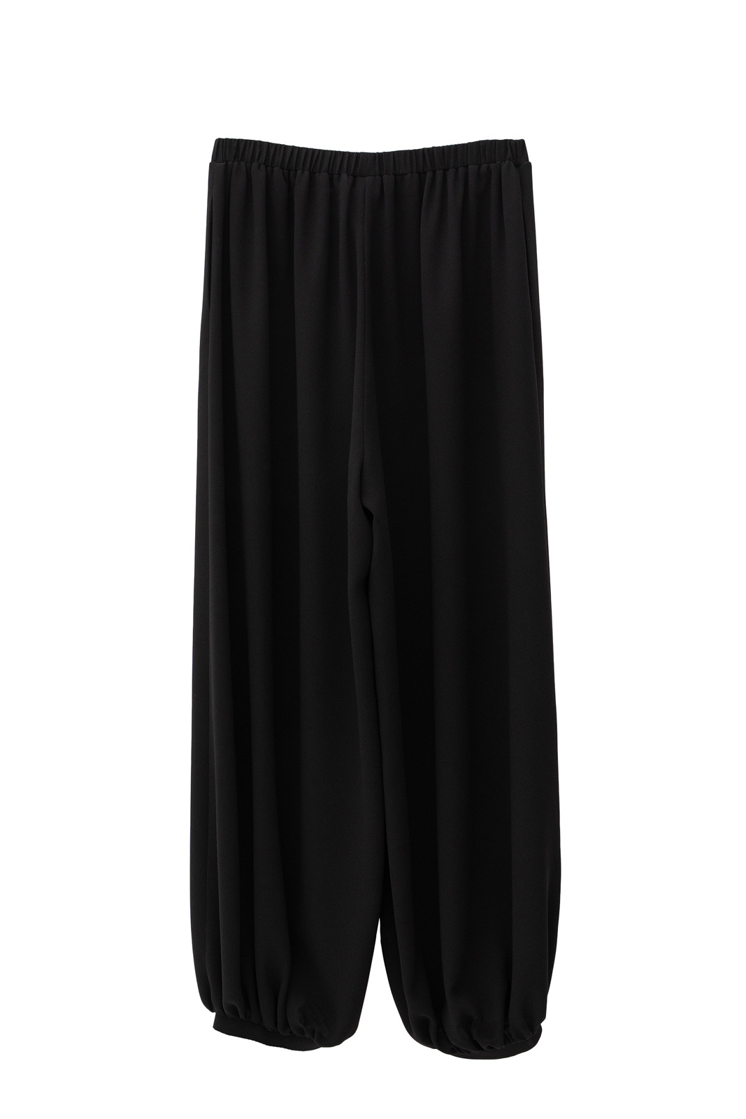 Siyah Beli Lastikli Cepli Şalvar Pantolon