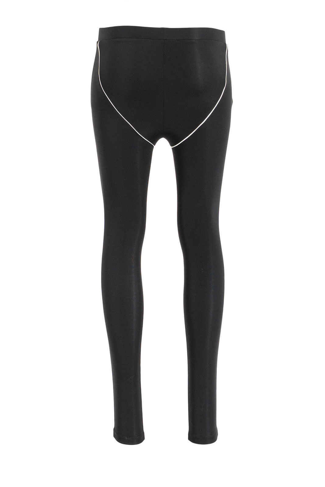 Siyah-Kirli Beyaz Kontrast Biyeli Yüksek Bel Tayt