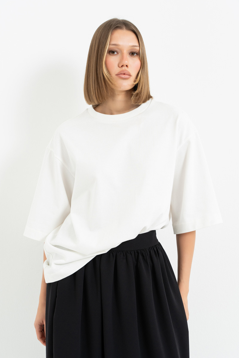 Siyah Önü Asimetrik Kapamalı Cepli Şalvar Pantolon