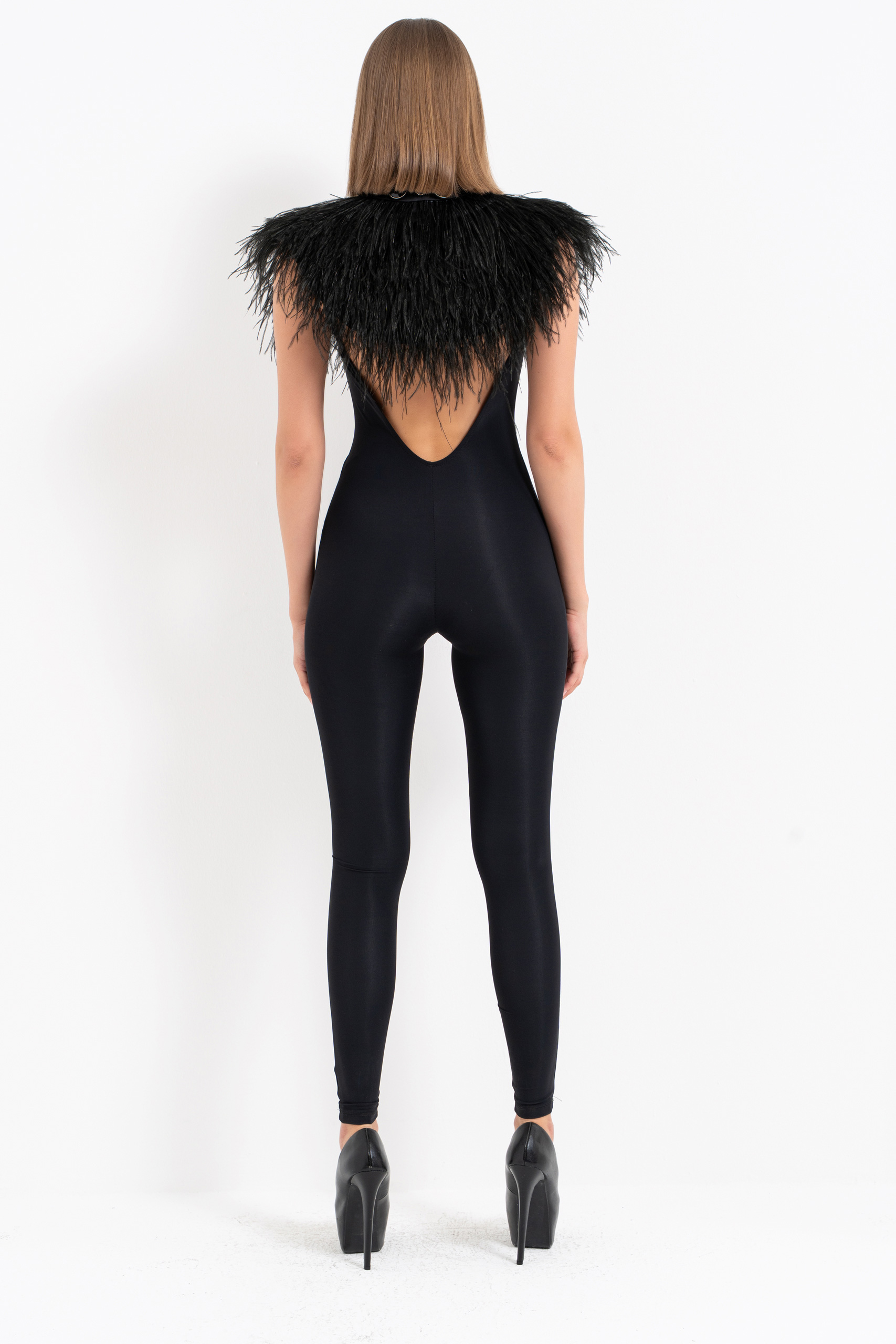 Black Padded Cami Catsuit