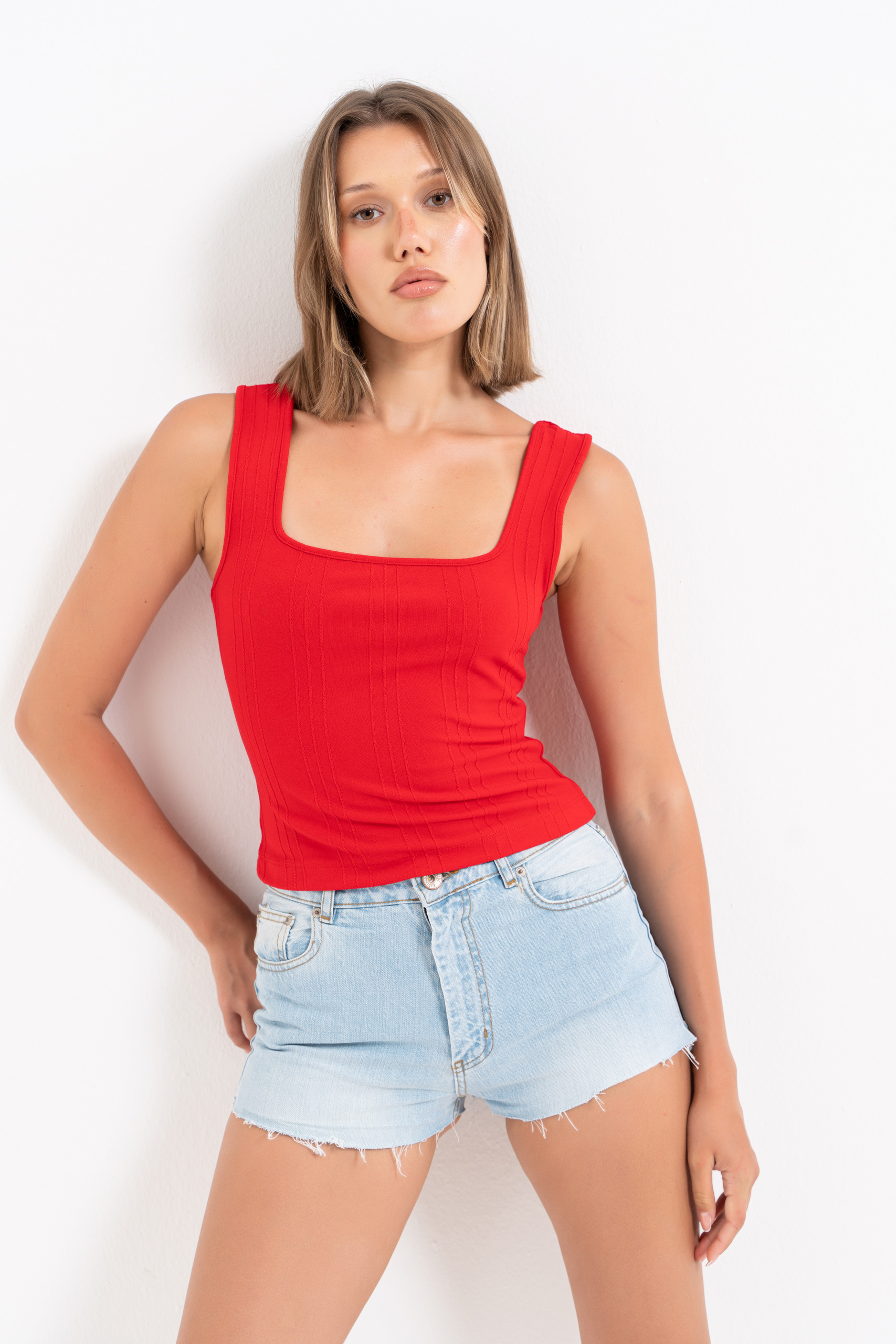 Distressed Ice Blue Jeans
