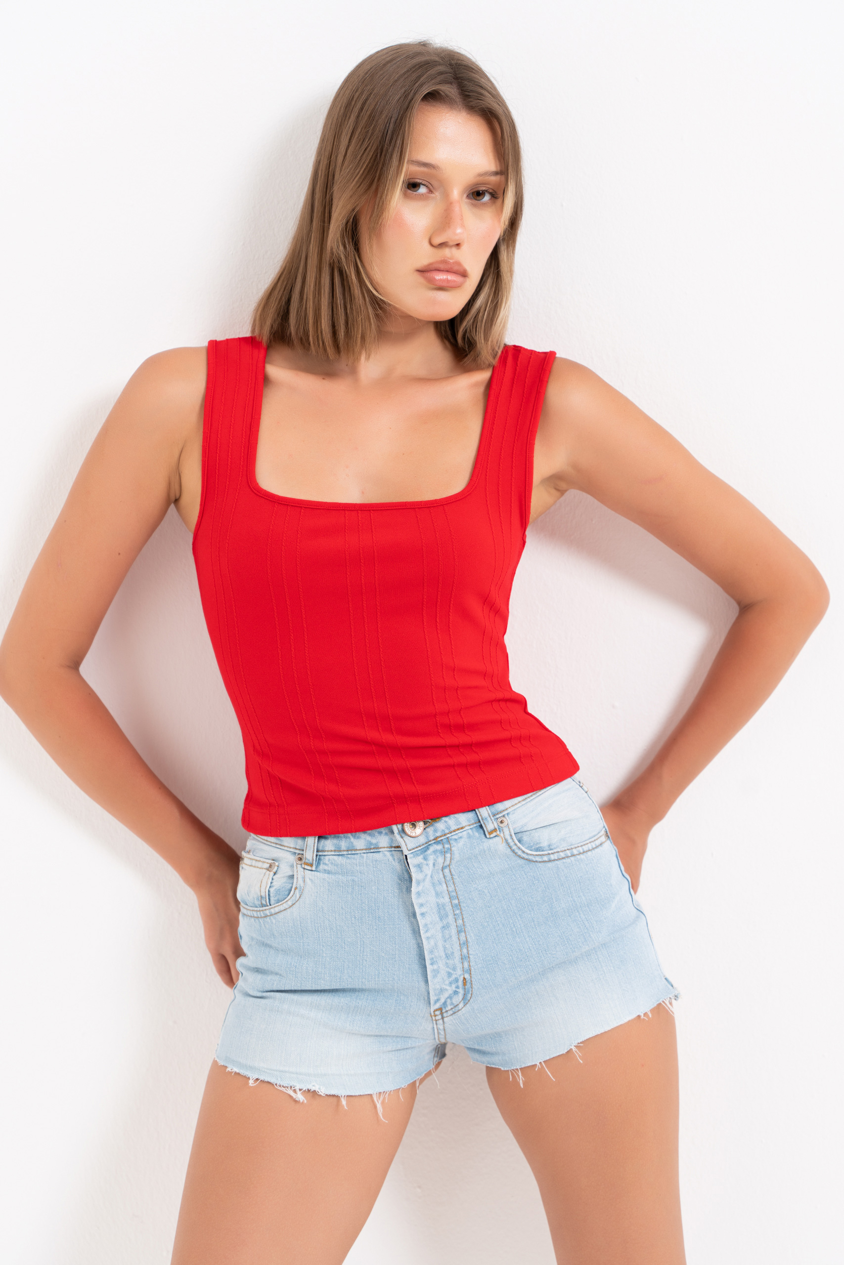 Distressed Ice Blue Jeans