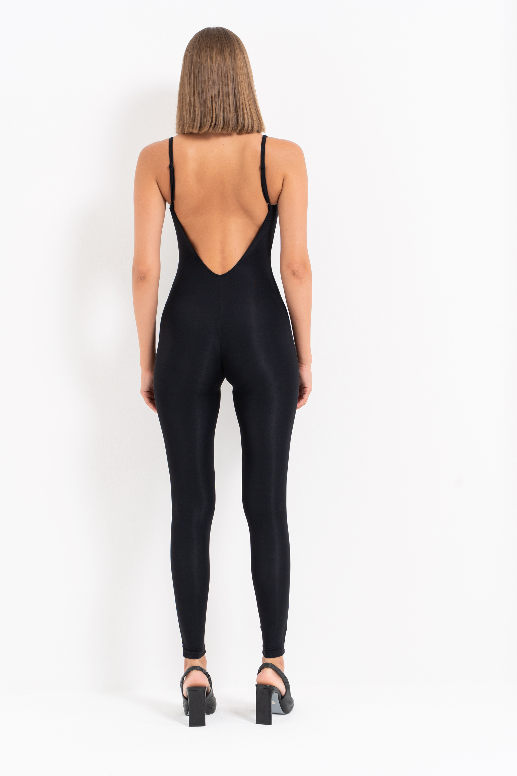 Black Padded Cami Catsuit