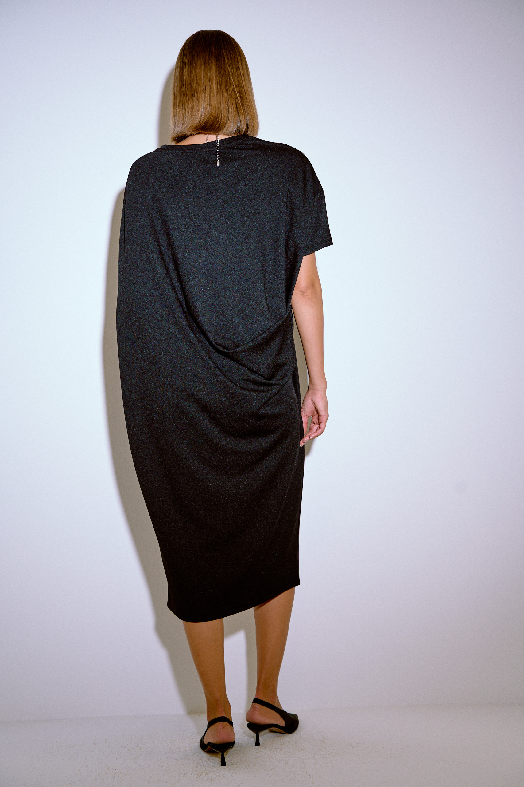 Black One-Sleeve Asymmetric Dress