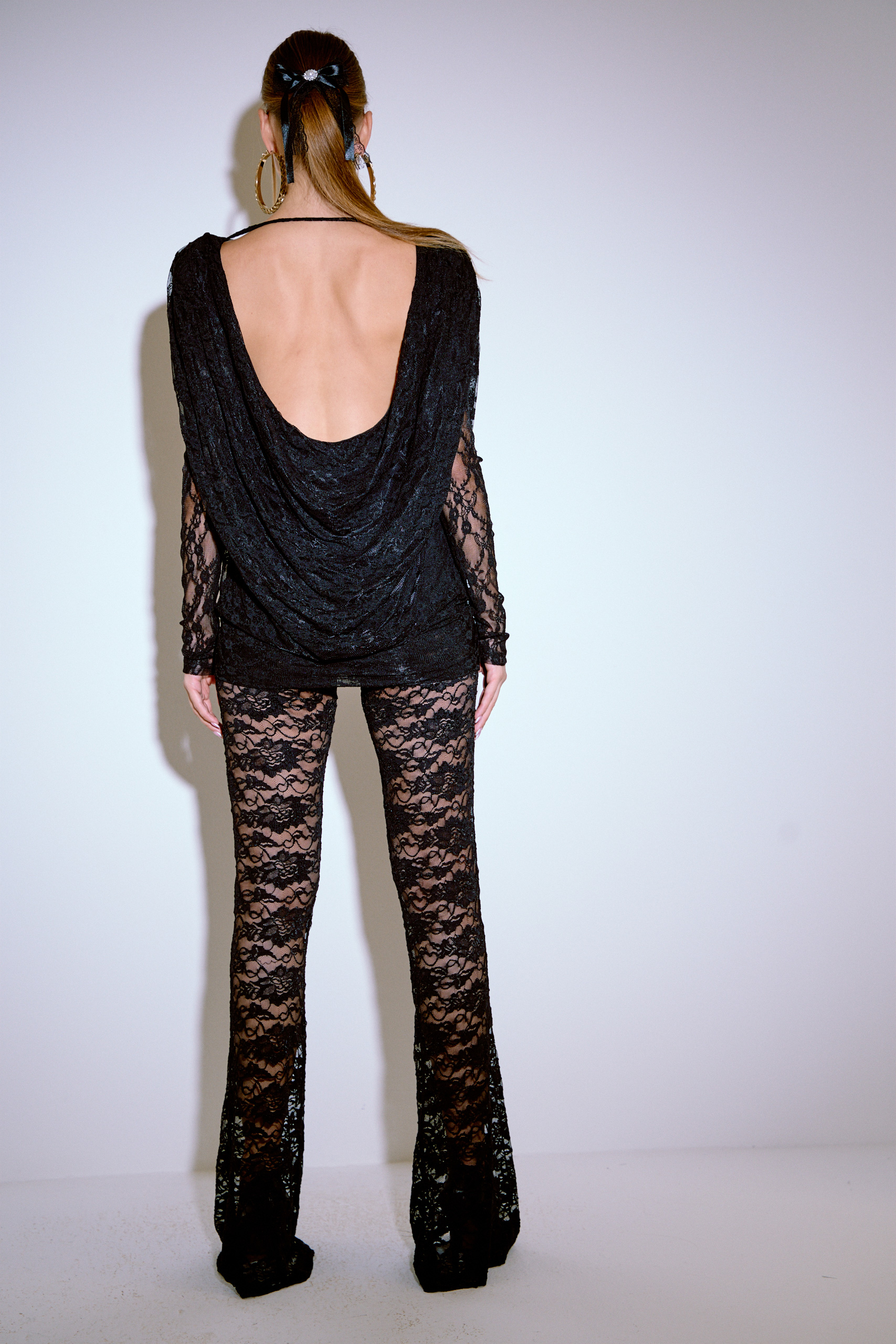 Sheer Black Lace Pants