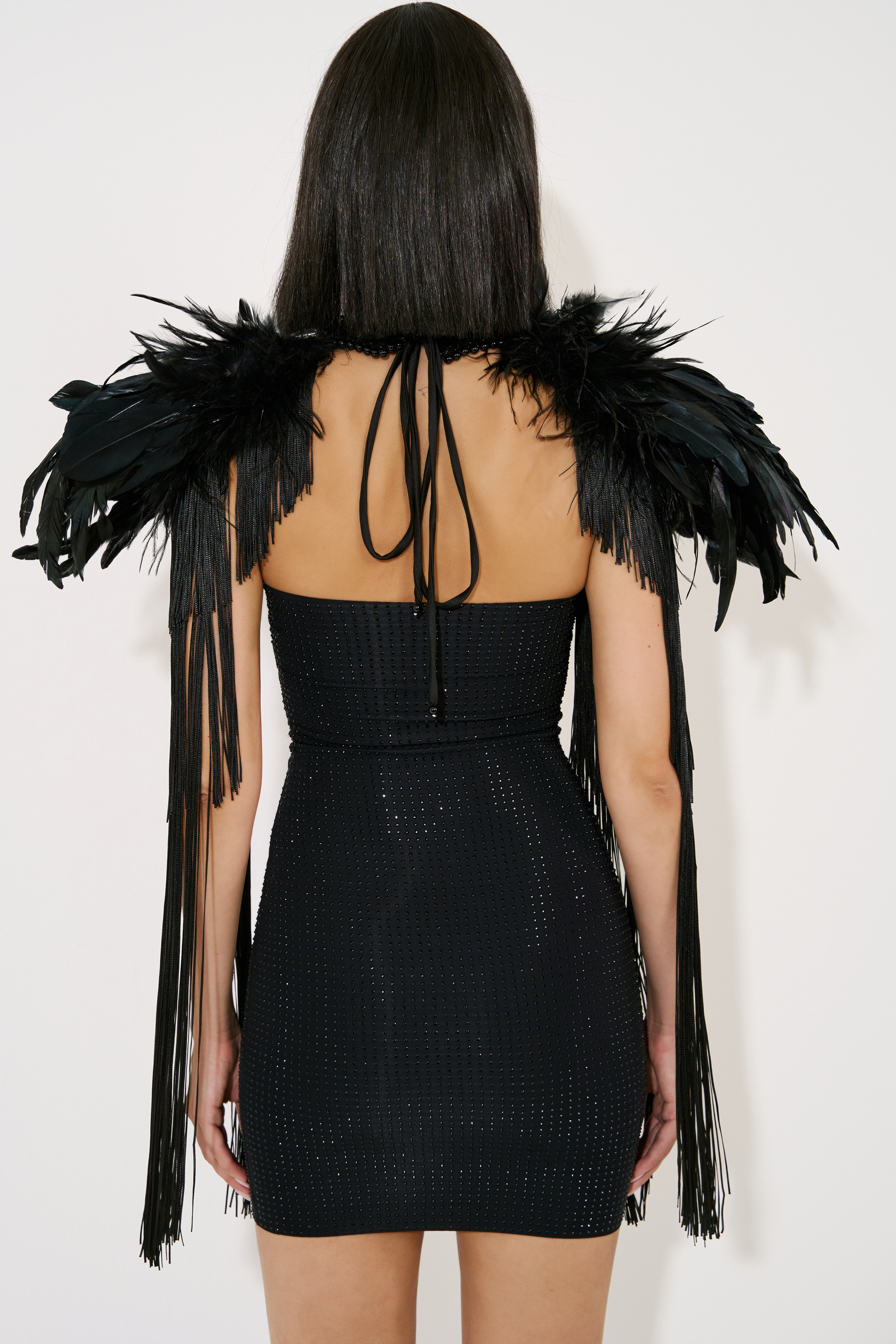 Black Embellished Bodycon Tube Dress