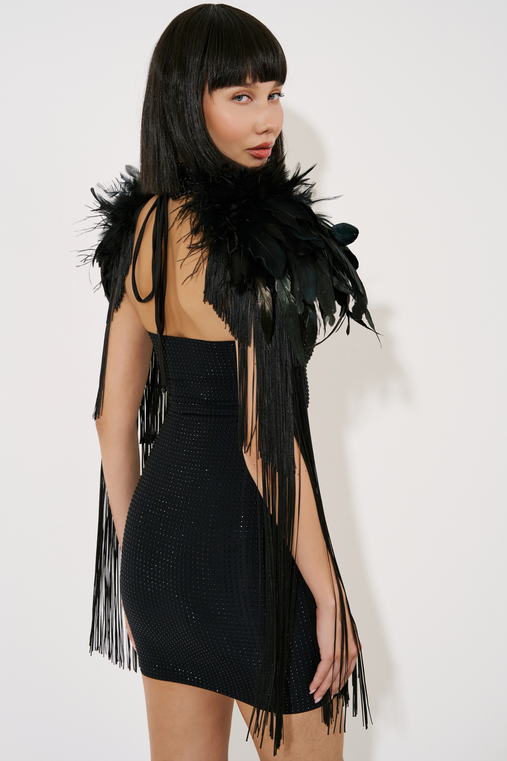 Black Embellished Bodycon Tube Dress