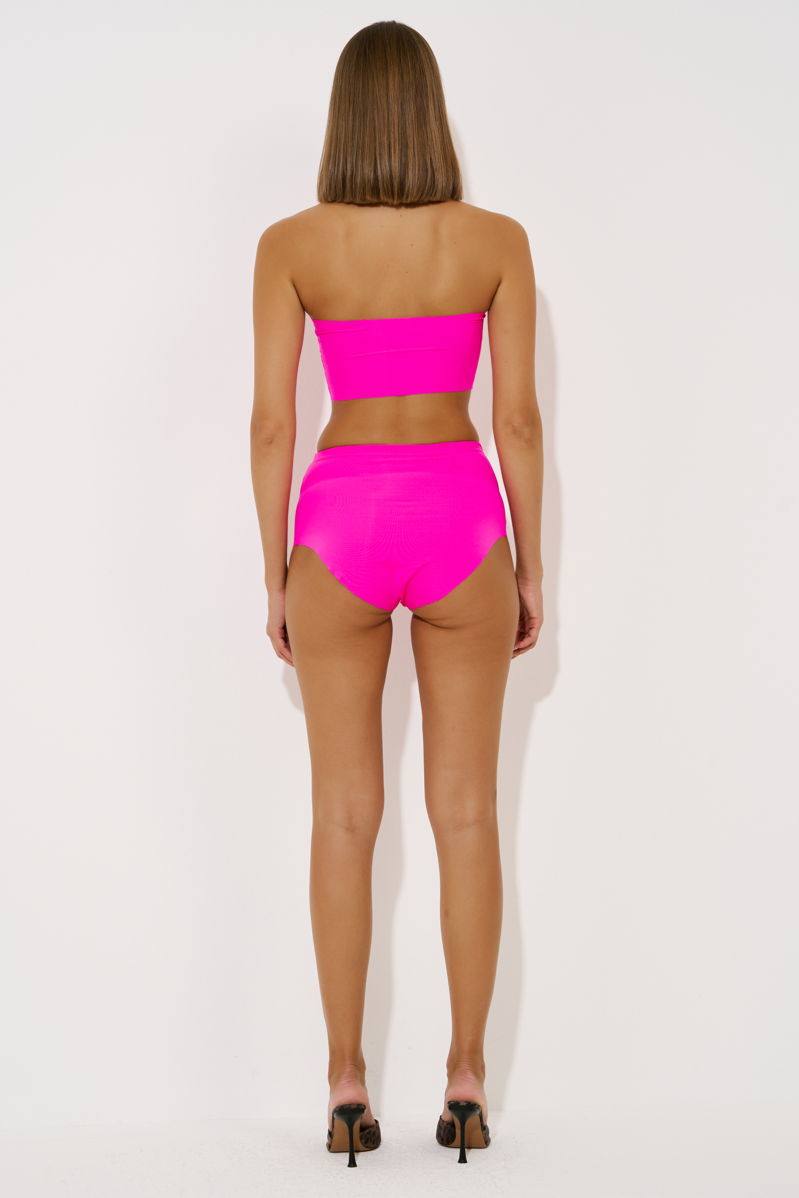 High Waist New Fuschia Elastic Short