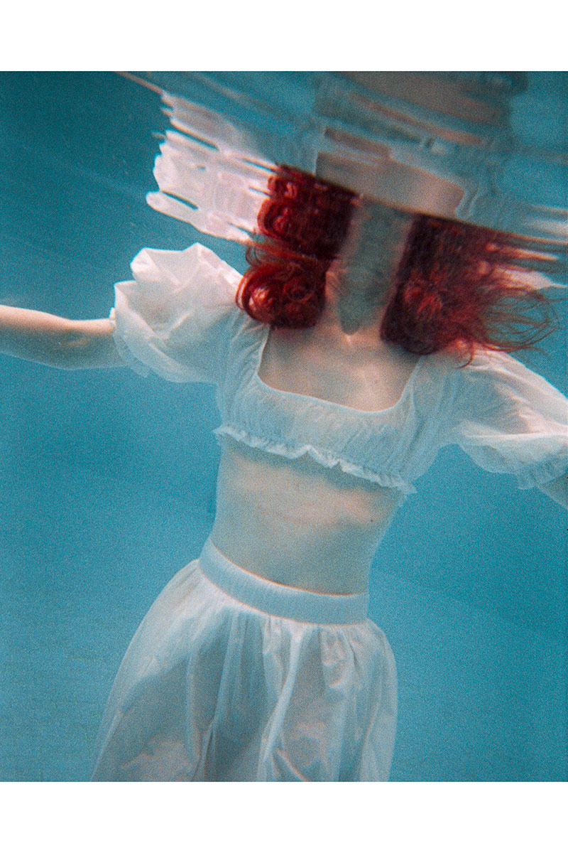 Off white Beli Lastikli Cepli Uzun Poplin Etek