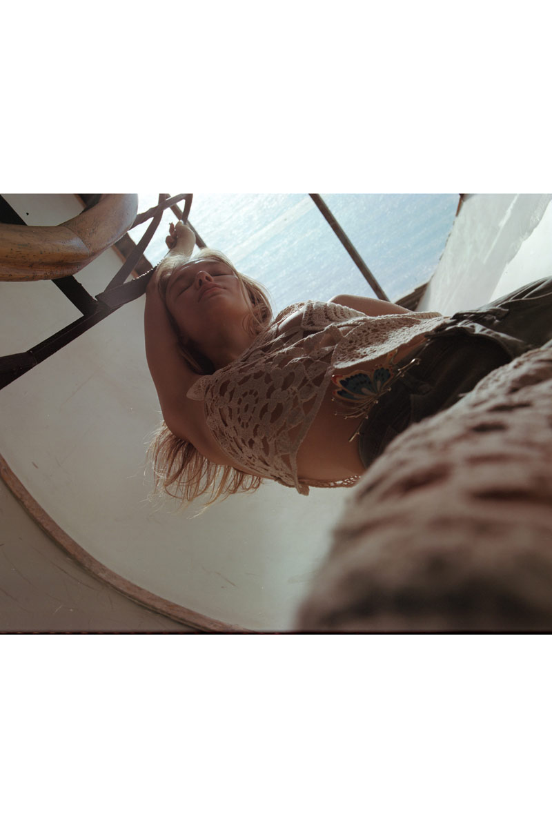 Yeşil Güpür Detaylı Kot Etek